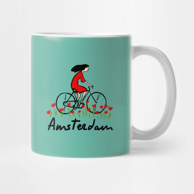 Girl in bike on a tulip field | Amsterdam by covostudio